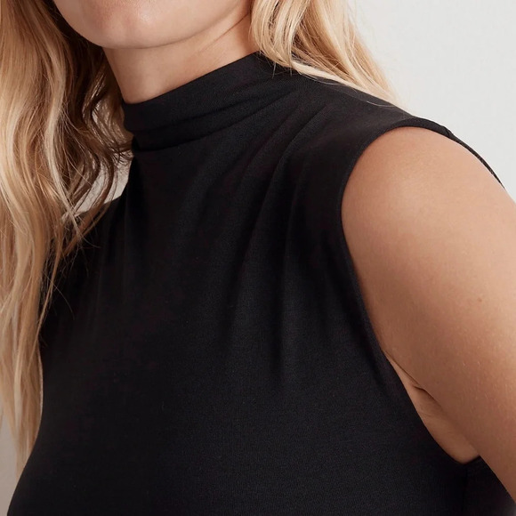 Madewell Green Funnelneck Cropped Muscle Tee Top Size XXS - Picture 4 of 4